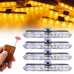 Car Grille LED Strobe Light Red Blue Yellow Remote Wireless Control Emergency Flashing Signal Beacon Police Hazard Warning Lamp