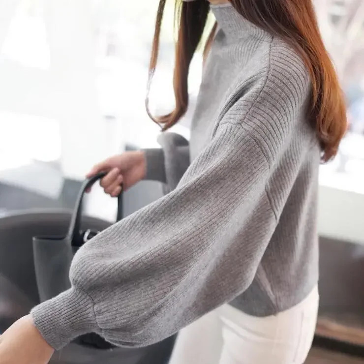 

2023 New Women's Coarse Wool Sweater Pullovers Warm Spring Autumn Winter Casual Sleeved Pullover