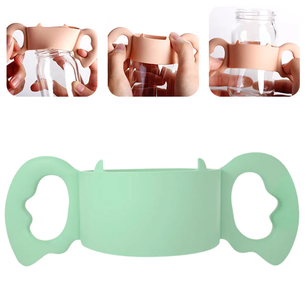 

Silicone Baby Bottle Handle Grip for Feeding Bottle Easy Attach Clean Removable Comfortable Loop Design Independent