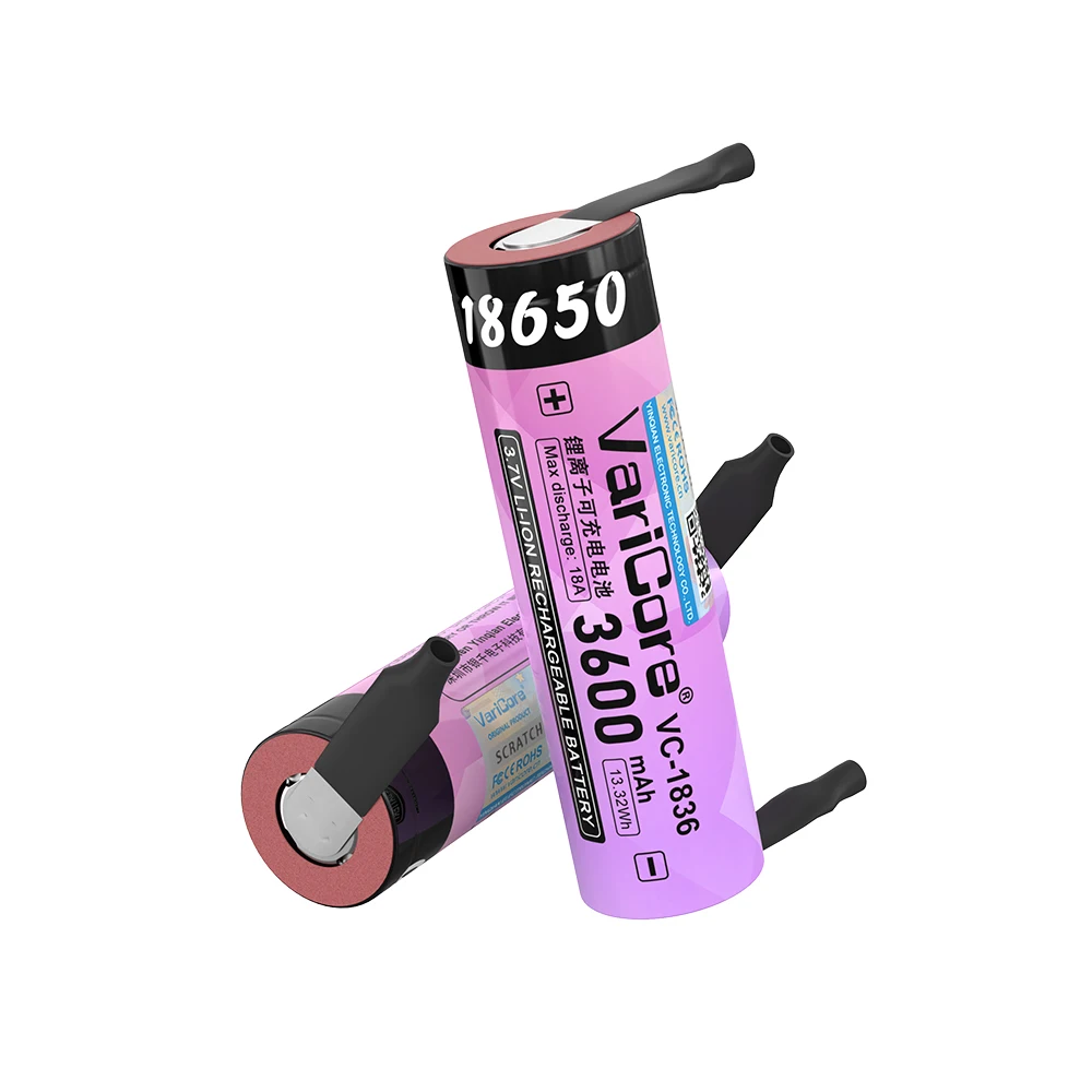 VariCore VC-1836 18650 DIY Nickel, Lithium-Ionen-Akku/Ausrüstungsbatterie/Strombatterie/3,7 V Spannung/große Kapazität 3600 mAh
