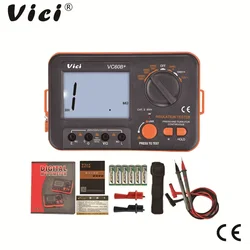 VICI VC60B + 디지털 절연 저항 테스터, LCD 1000V 절연 0-2000M 옴 고전압 단락 입력 알람