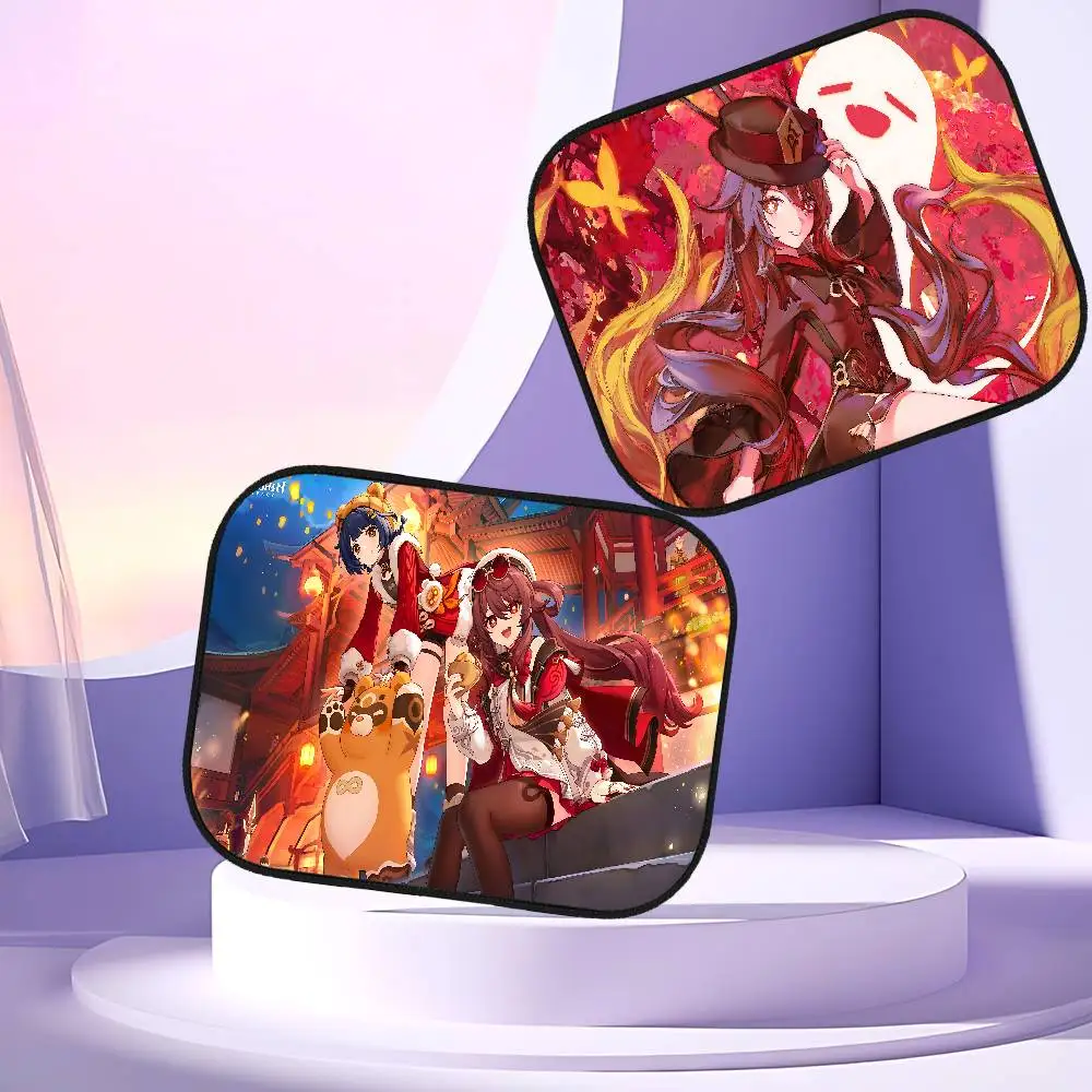 

G-Genshin H-Hu-Taos Universal Car Windshield Sunshade Reflector Folding Window Cover Protector Insulation Auto Accessories