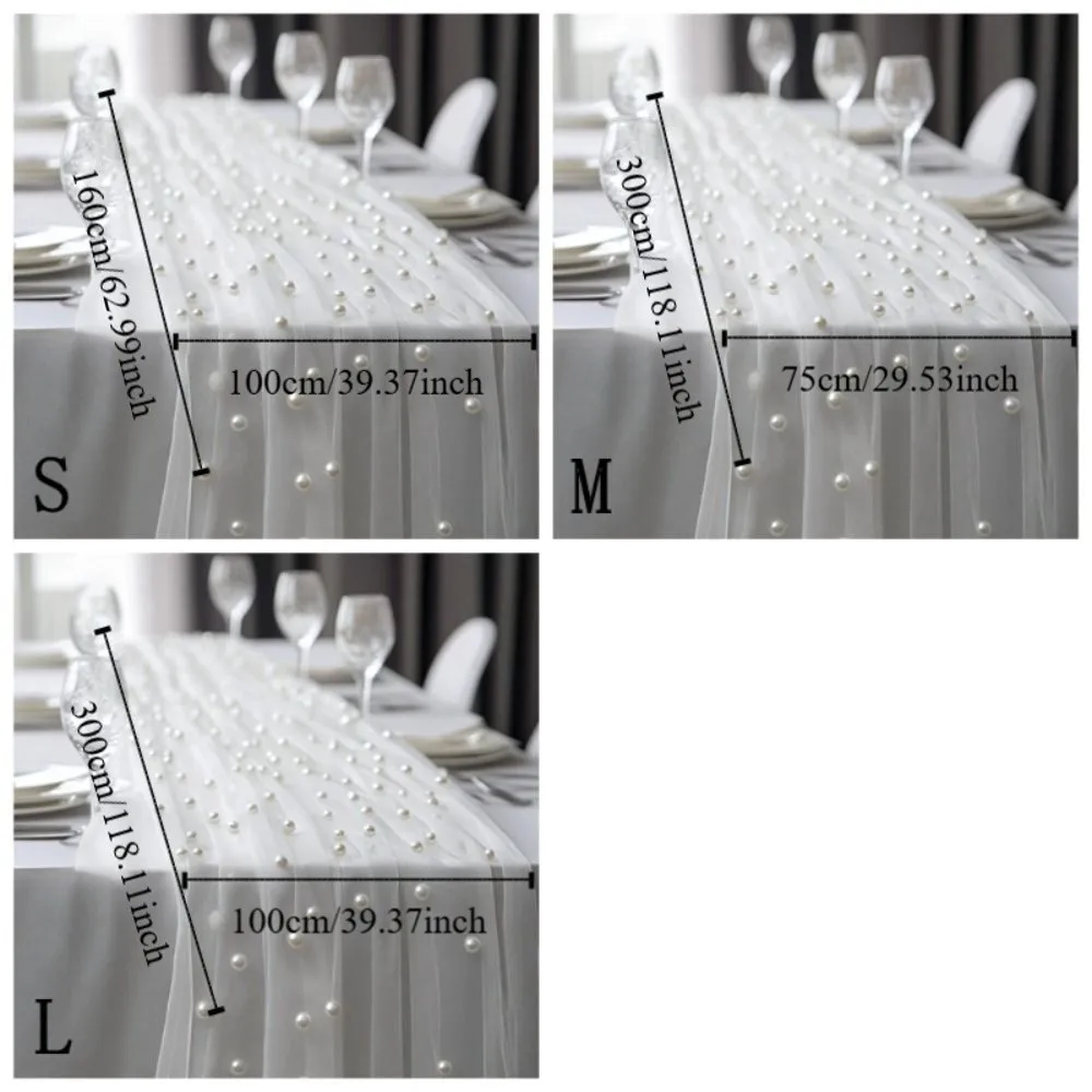 Household Luxury Wedding Table Runner Semi-Transparent Romantic Gauze Tablecloth Multi-color Table Cover Home Decoration