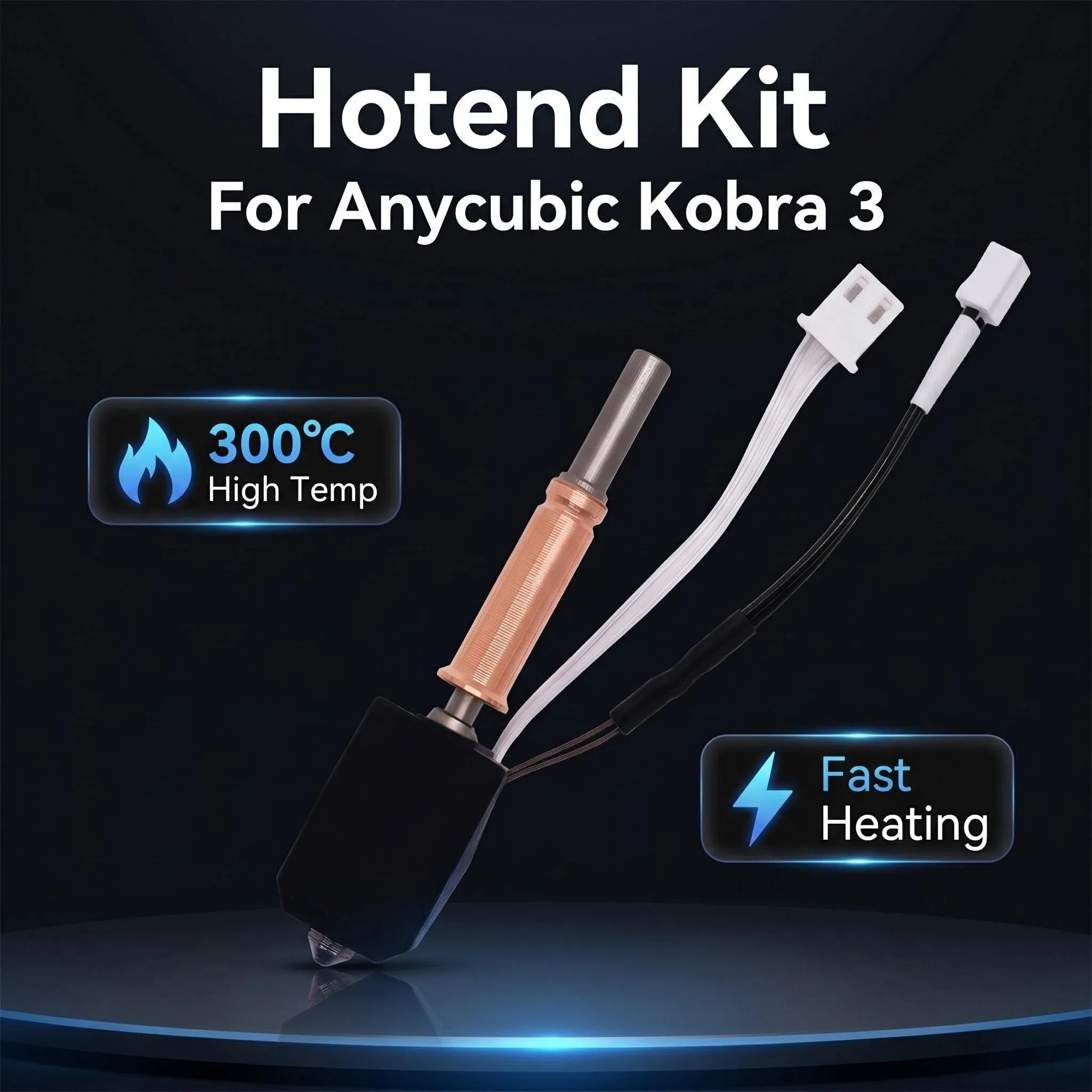 For Anycubic Kobra 3 Hotend Kit New Upgrade Hotend For Anycubic Kobra 3 Ceramic Hotend 3D Printer Brass Hardened Steel Nozzle