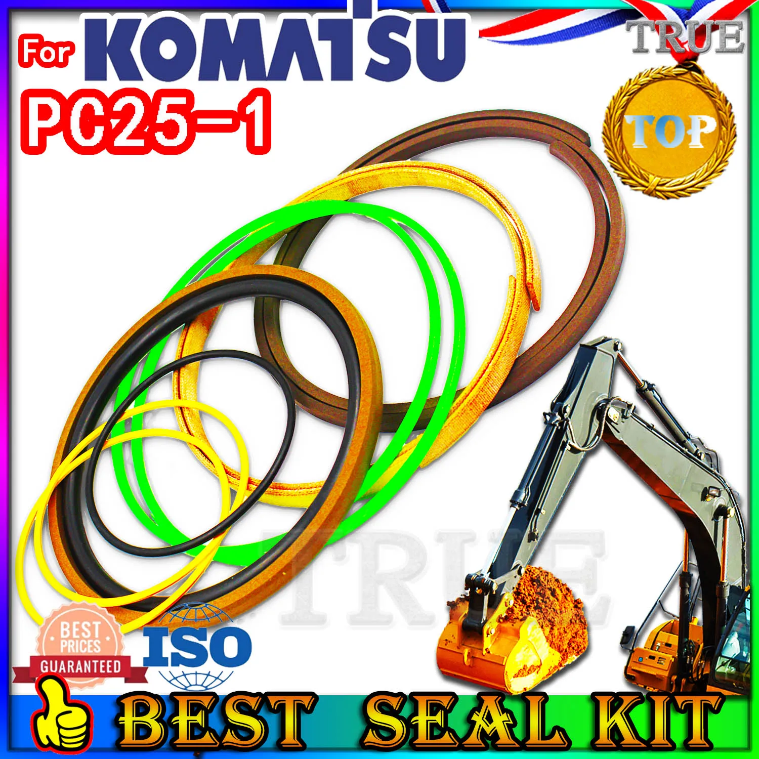 For KOMATSU PC25-1 Oil Seal Repair Kit Boom Arm Bucket Excavator Hydraulic Cylinder PC25 1 gearbox Mojing Fluoro rubber Main