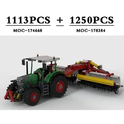 MOC-174668+MOC-178384 600 Tractor Splicing Building Blocks Cross Conveyor Belt Children's Birthday Christmas Gift Ornaments