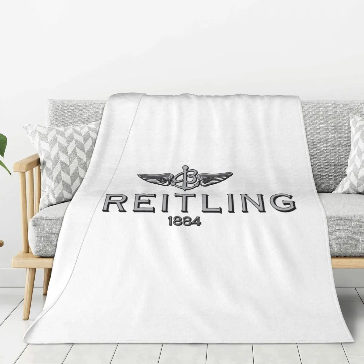 Breitling logo Watch 1884 Blankets Fleece Spring/Autumn Multi-function Lightweight Thin Throw Blankets for Bedding