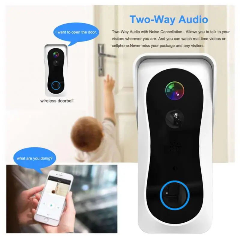 Smart Doorbell Tuya 1080p Smart Wireless Video Doorbell 5G Digital Visual Intercom Waterproof Wifi Night Vision Camera 2 Way Aud