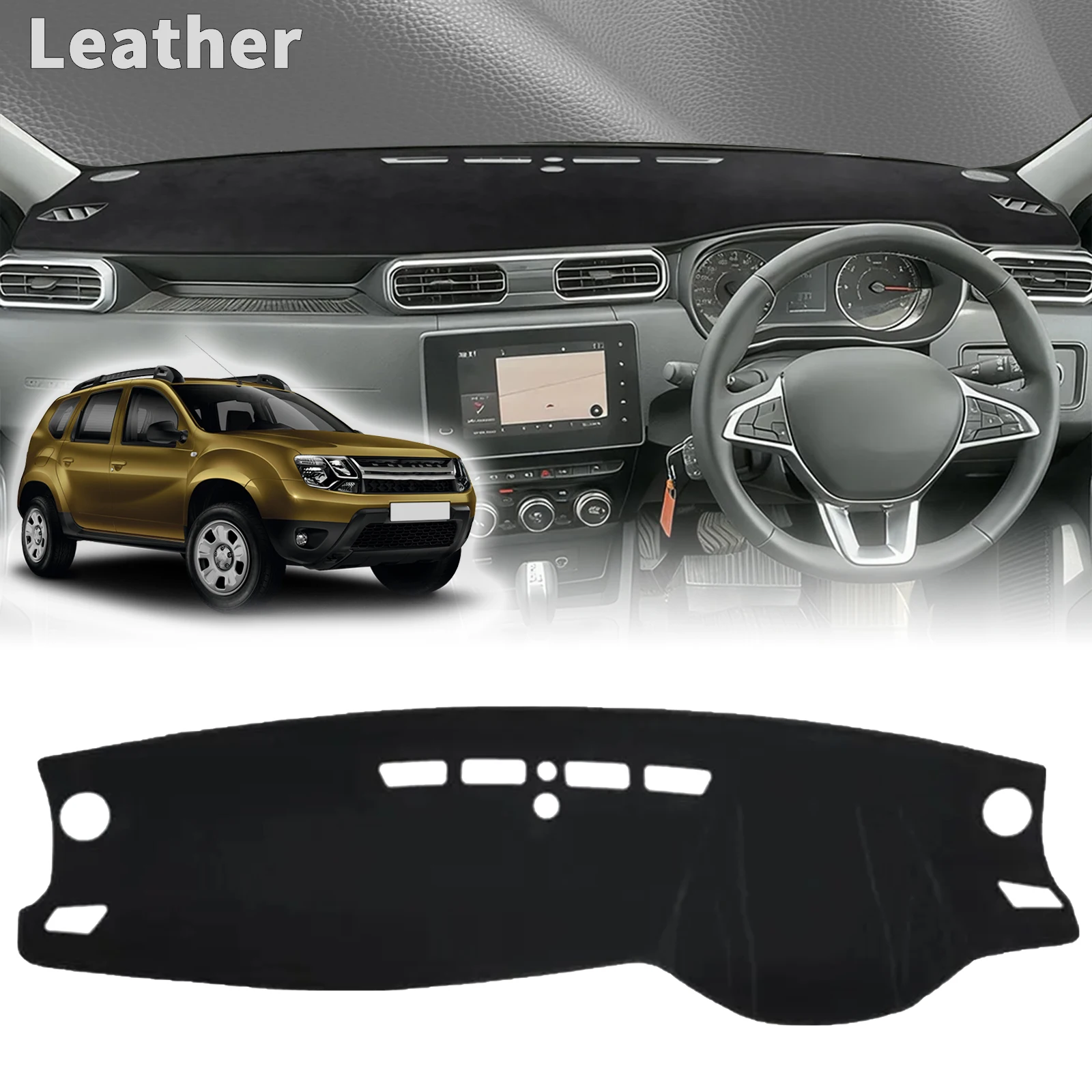 

for Renault Dacia Duster 2023 2022 2021-2018 ​​Car Dashboard Cover Dashmat Non‑Slip Protective Dash Mat Pad Auto Accessories