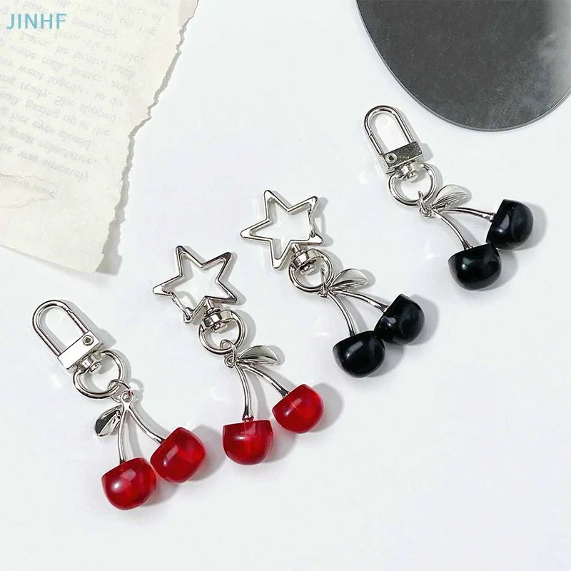 

1Pcs Korean Fashion Cherry Keyring Sweet Fresh Simulation Fruits Keychain Women Girls Bag Pendant Handbag Shoulder Bags Keychain