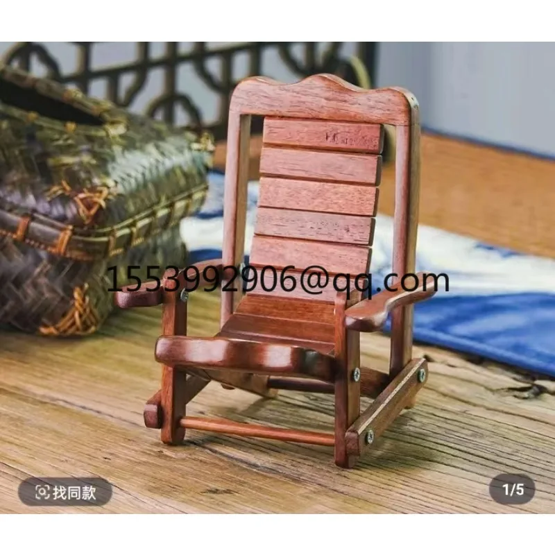 Solid wood mobile phone holder rosewood creative wooden desktop lazy bracket mahogany micro-furniture recliner small ornament