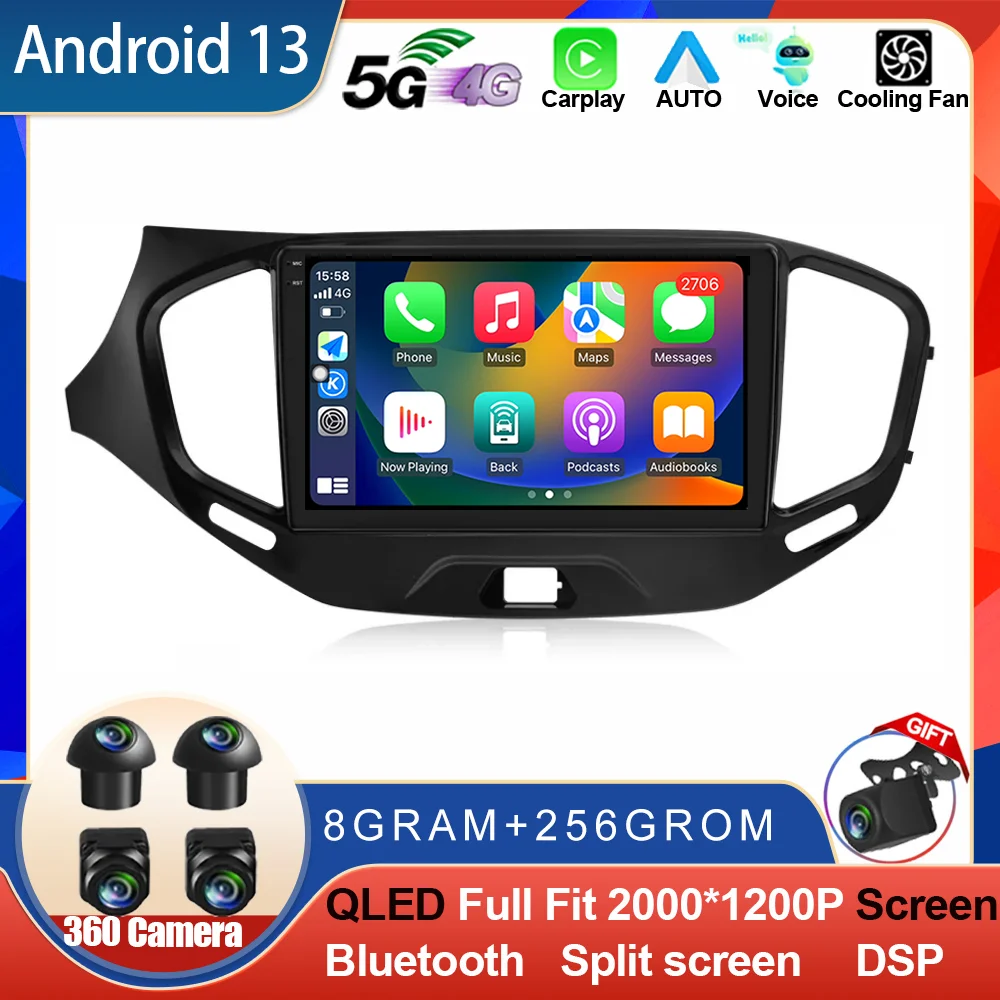 

2 din Android 14 Car stereo Radio For LADA Vesta Cross Sport 2015-2019 GPS Navigation carplay Multimedia Video Player 2Din