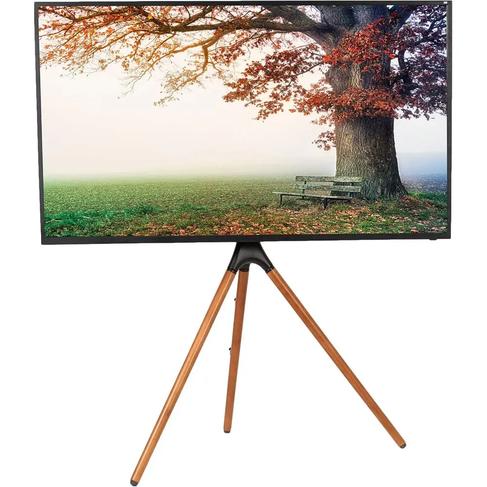 Artistic Easel 45 to 65 inch LED LCD Sn, Studio TV Display Stand, Adjustable TV Mount with Swivel and Tripod Base, Black Bracket