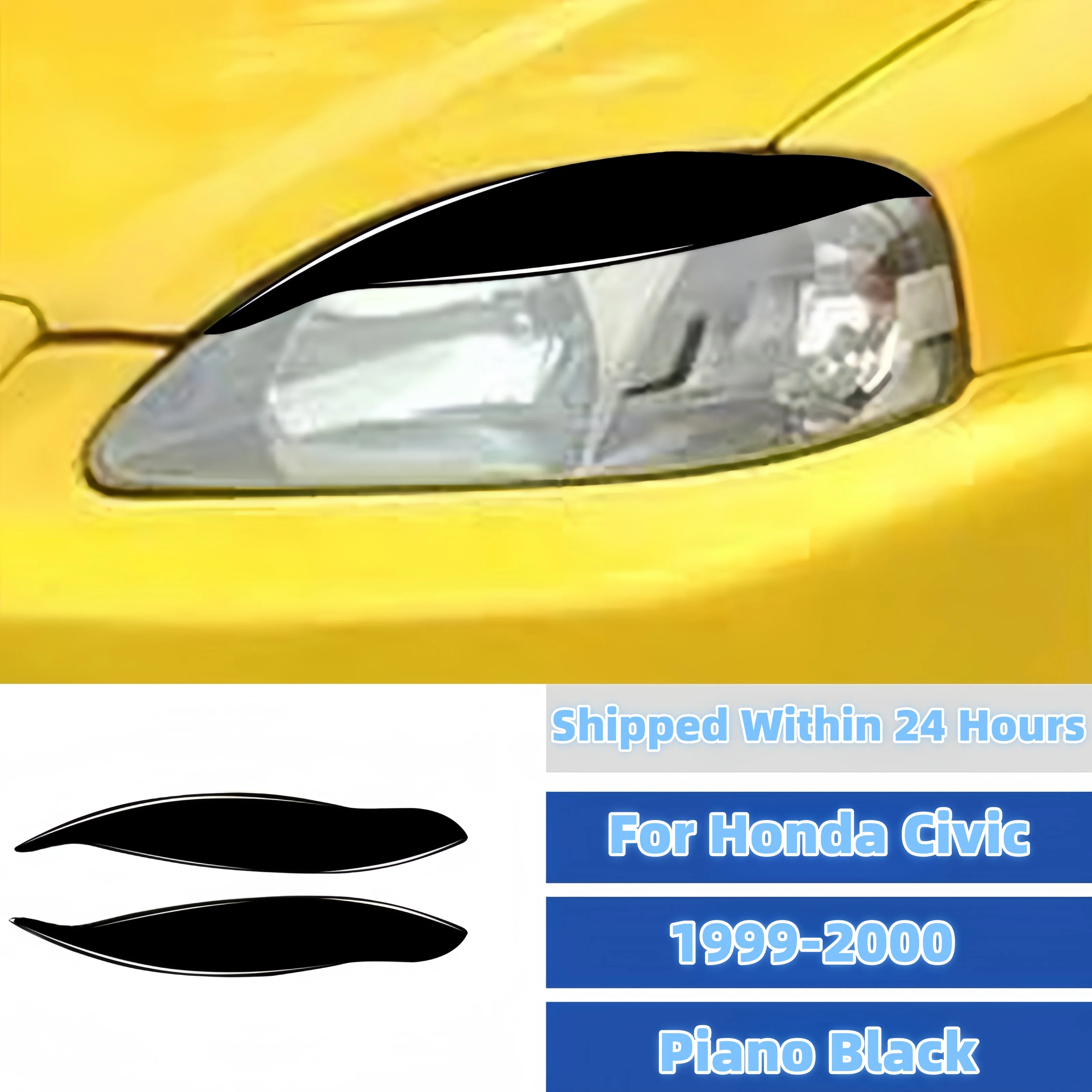 

Для Honda Civic 1999-2000 пианино, черные Автомобильные фары, веко для бровей, век, КОМПЛЕКТЫ КУЗОВОВ, наклейка, отделка, наклейки для автомобиля, внешние