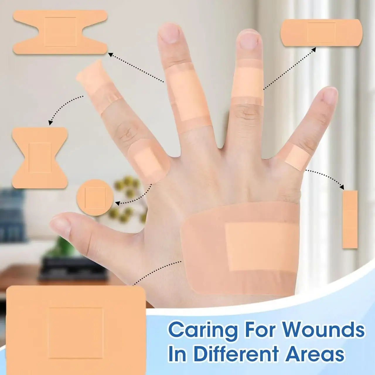 Various loose fabric bandages, breathable fingertip butterfly bandages, suitable for home, school, outdoor emergency wound care