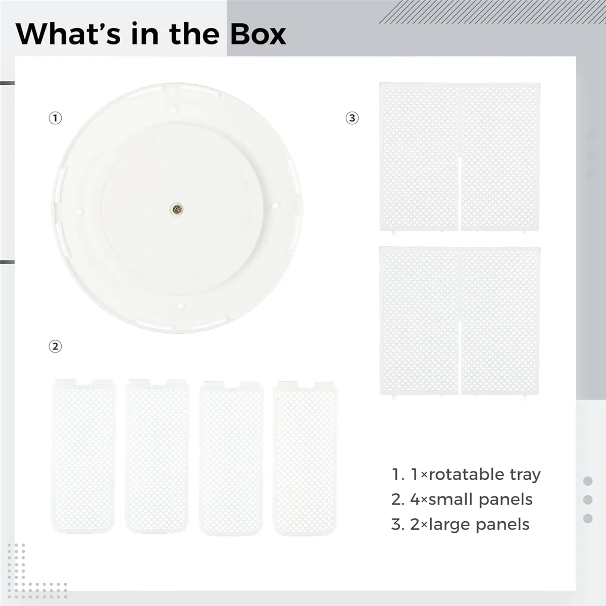 

Versatile Rotatable Cup and Lid Organizer with 4 Compartments White