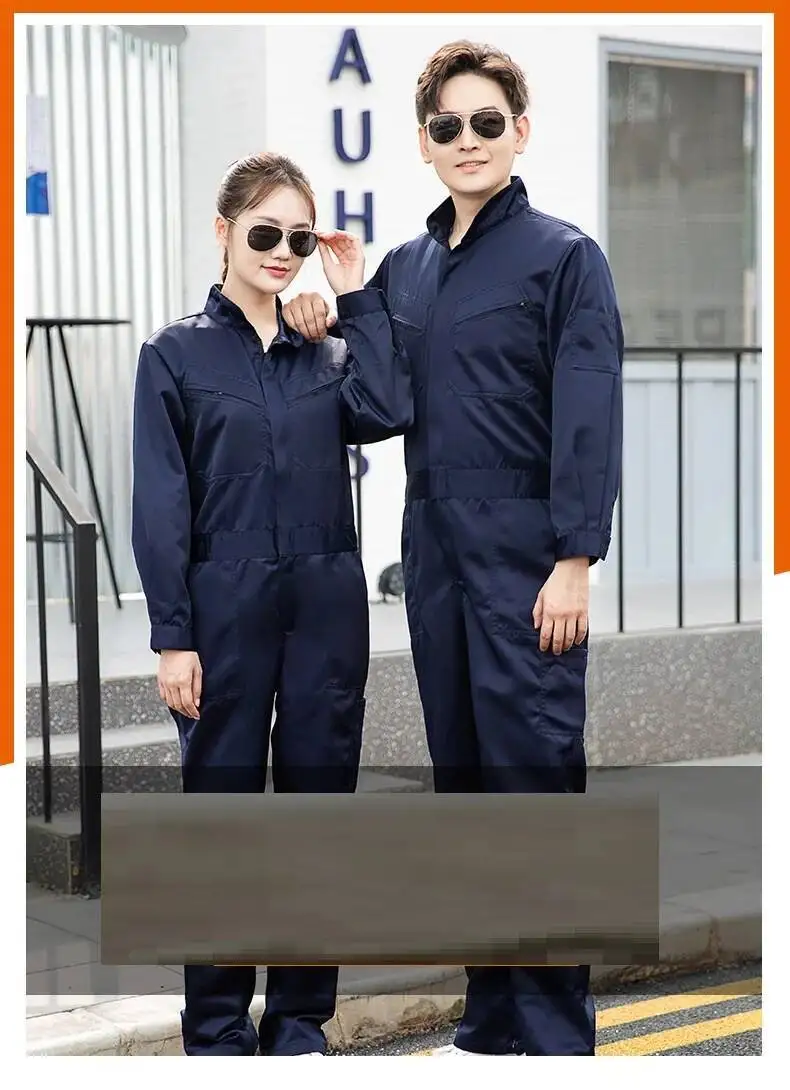 Stand Collar Work Overalls Factory Workshop Uniforms Auto Repairman Mechanical Labor Coveralls Working Jumpsuits Rompers