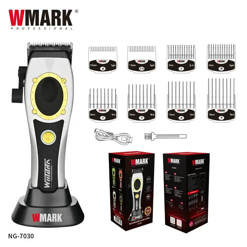 2024 New Hair Trimmer for Men WMARK NG-7030 New Hair Clipper Oil Head Electric Clippers Hot Selling Charging Base