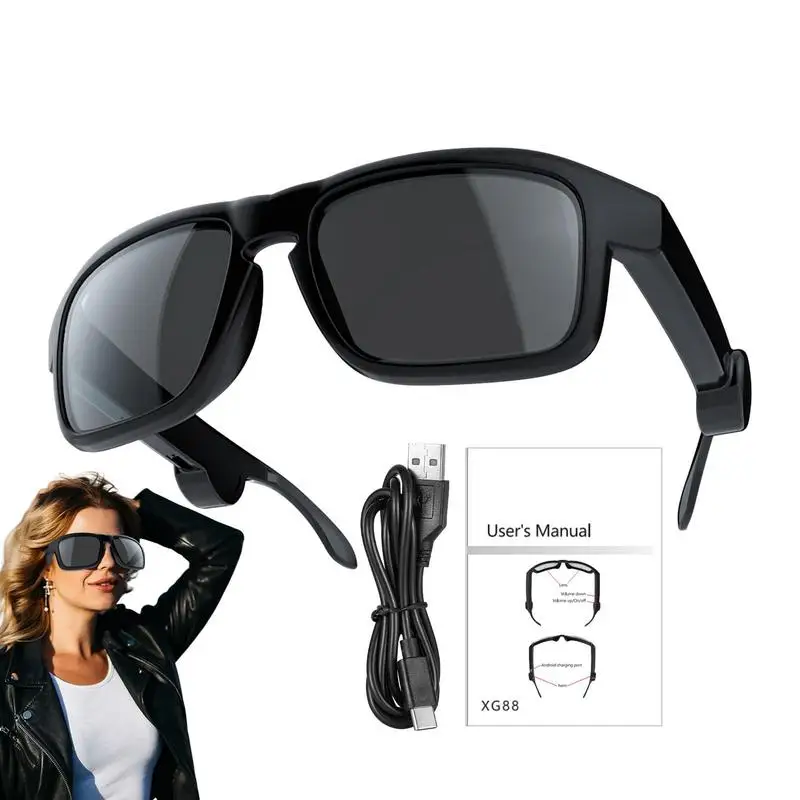 Open Ear Style Wireless Smart Sunglasses, Música Óculos com Volume, Voice Control, Outdoor Sport