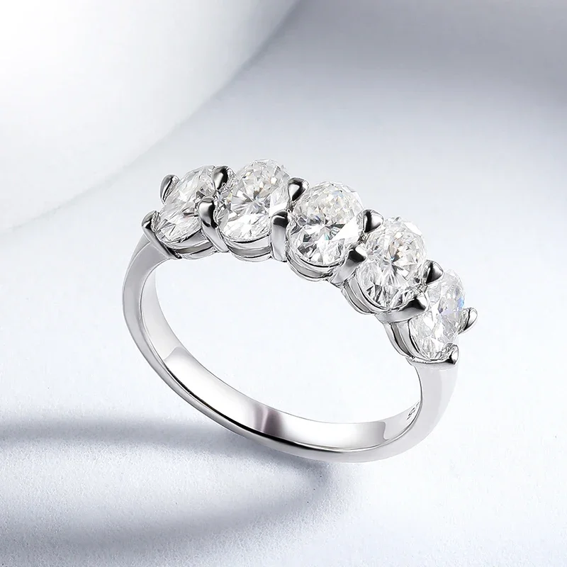 Imagem -03 - Nkhog-anel Moissanite Oval para Mulheres 925 Prata Esterlina Banhado a Ouro 18k Anéis de Casamento Espumantes Jóias Finas Gra Testado 2.5cttw