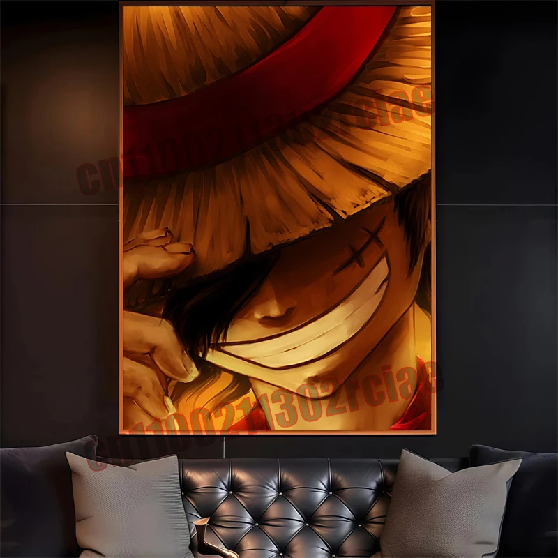 

Classic Anime One Piece Poster, Luffy, Zoro, Picture Printing Canvas Painting Retro Style Home Wall Art Decor Oil Painting