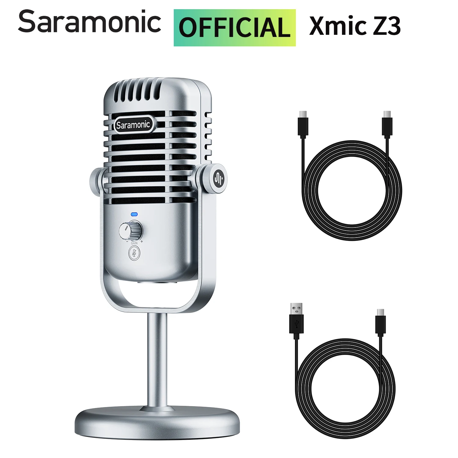 Saramonic Xmic Z3 USB Computer Condenser Cardioid Microphone for Gaming Youtube Recording Streaming Podcasting Studio Microphone