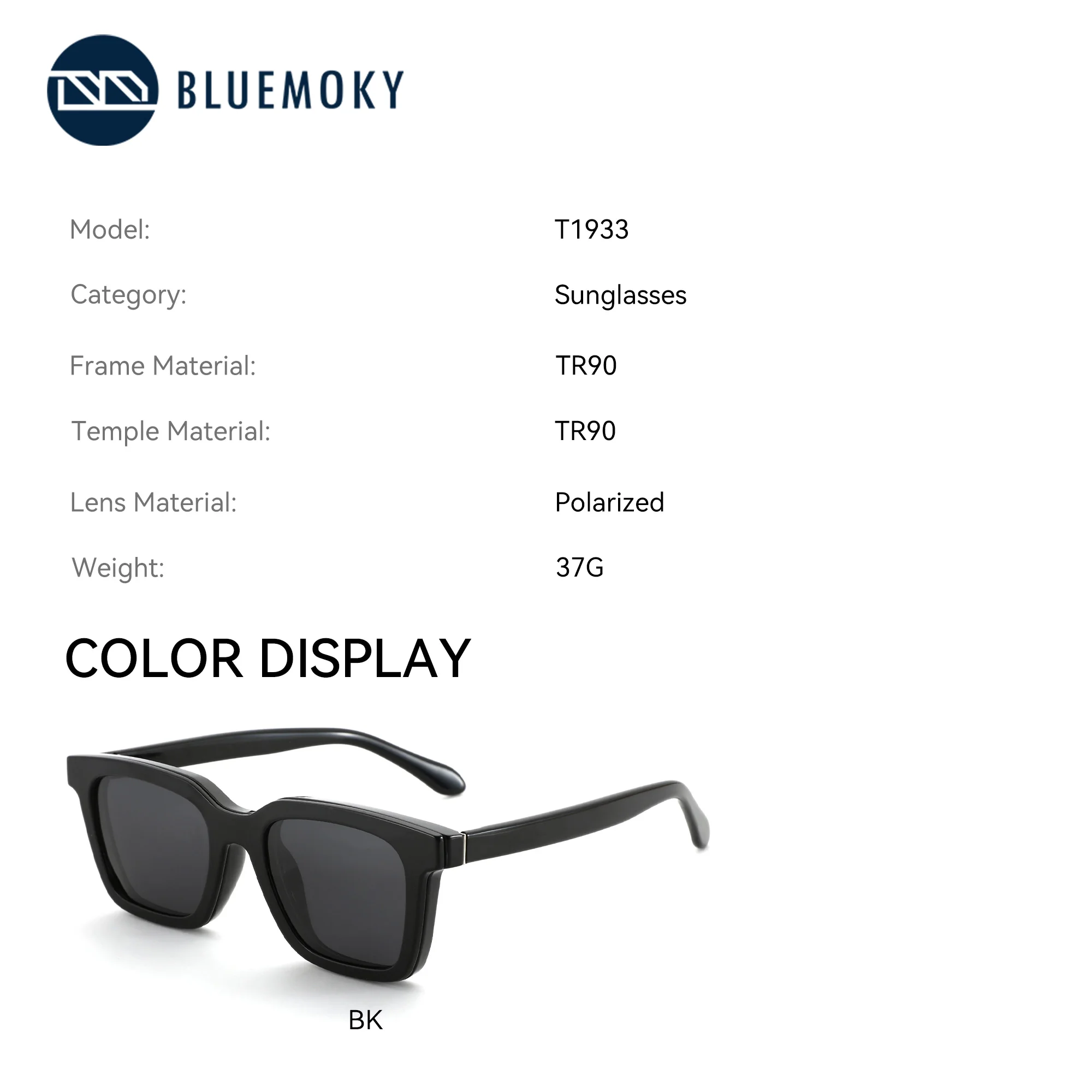 BLUEMOKY 2025 Ultra Lightweight Prescription Sunglasses TR90 New Design Magnetic Clip-On Polarized SunShades For Women Men T1933