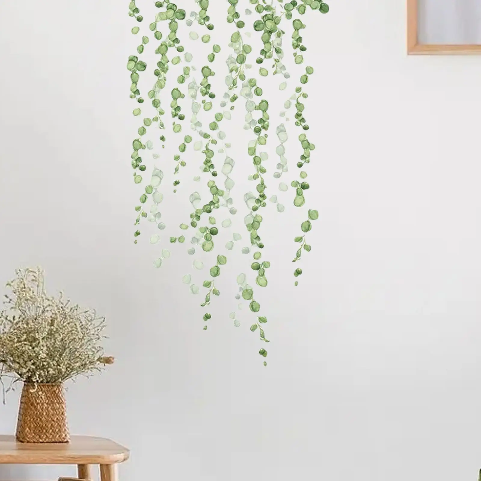 2 Pieces Hanging Vines Wall Sticker Elegant for Apartment TV Backdrop Office