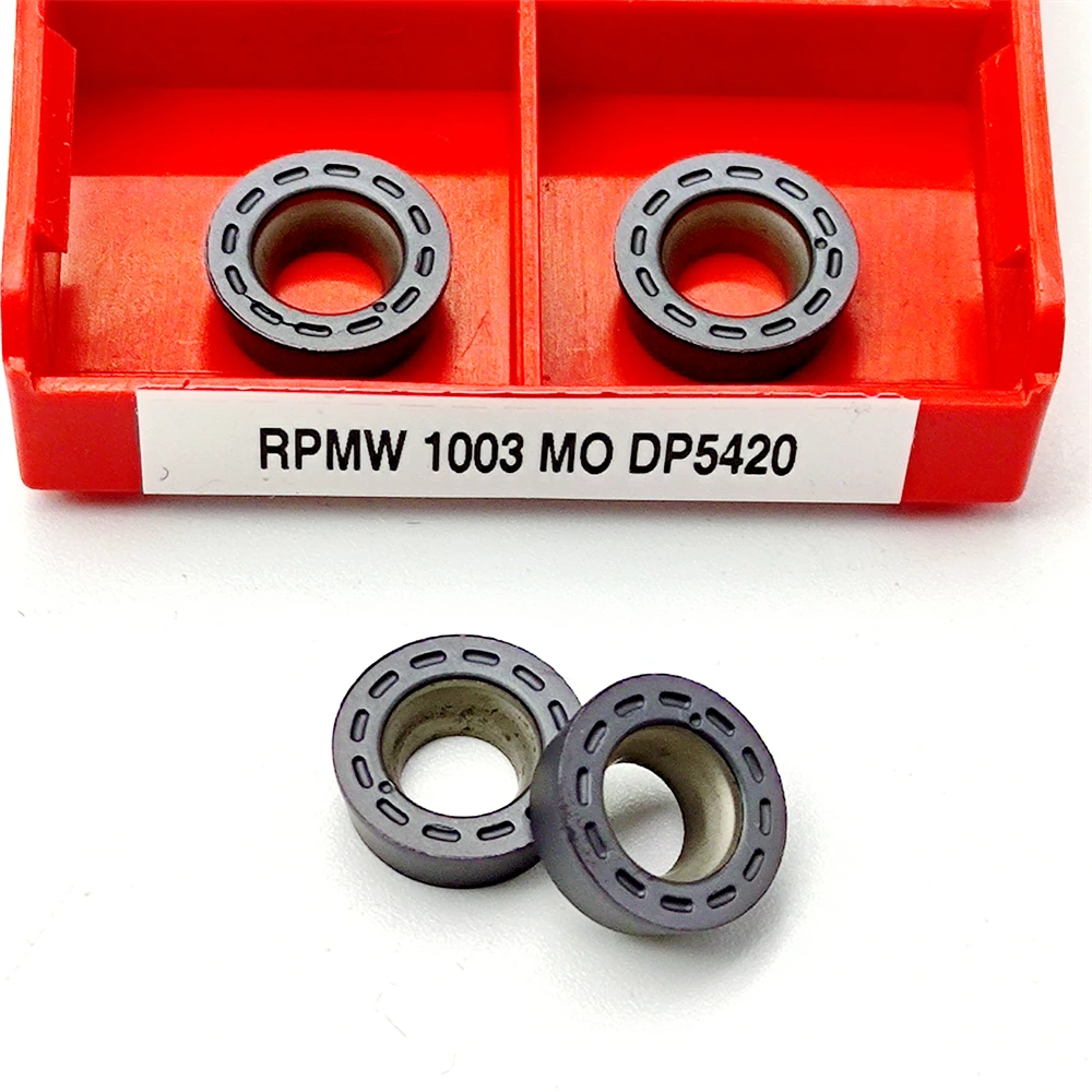 كربيد إدراج RPMW1003 DP5320 DP5420 CNC مخرطة القاطع شفرات للصلب الحديد عالية السرعة أدوات الطحن RPMW 1003 MO DP 5320 5420