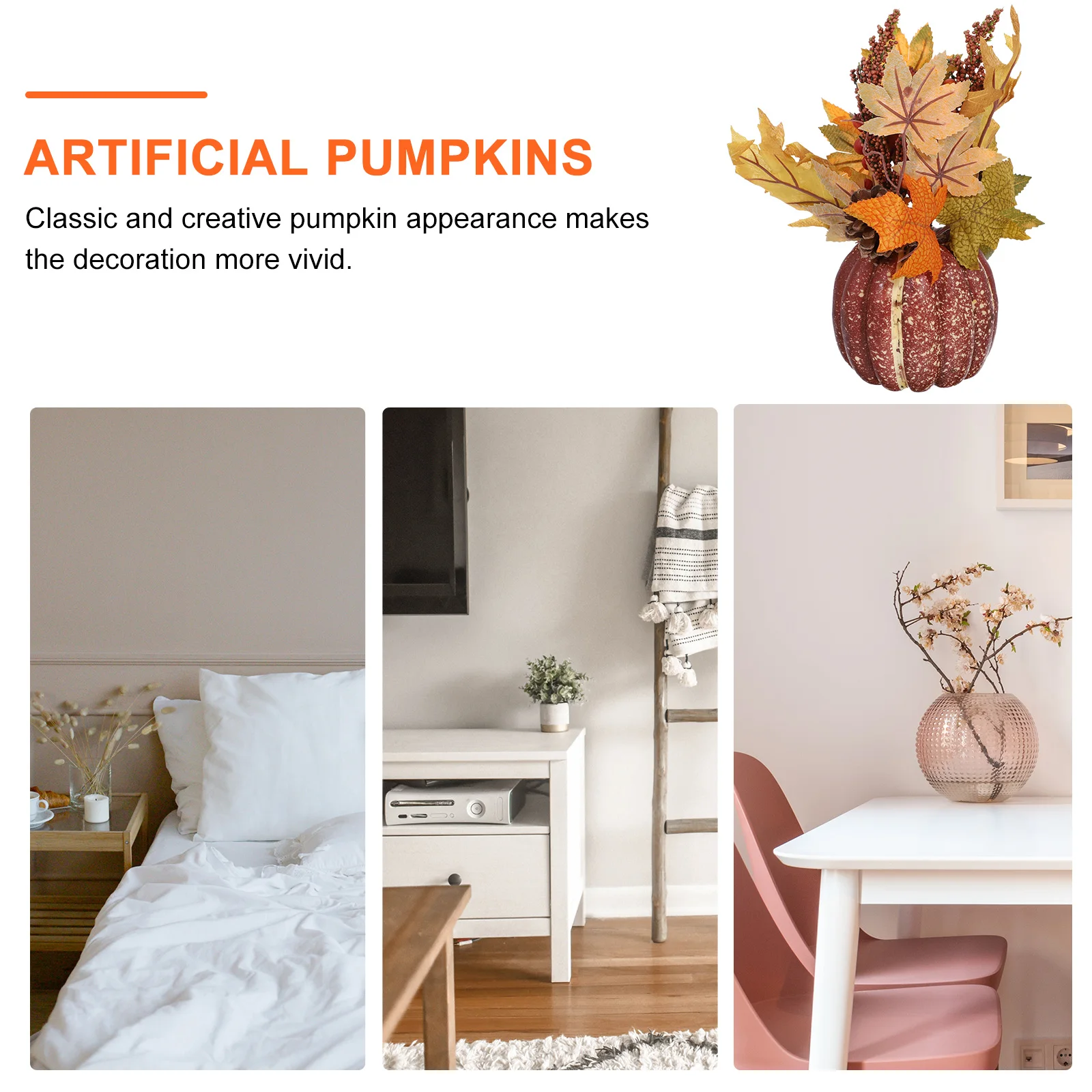 

Pumpkin Maple Leaf nament Festive Desk Adornment Lifelike Foam Decoration Longlasting Outdoor Resilient Weather resistant