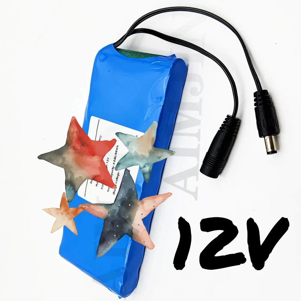 

DC12.6V Large Capacity Rechargeable Battery with BMS 12V 8Ah 3S3P Battery Pack Lithium ion 18650 12V 8000mAh