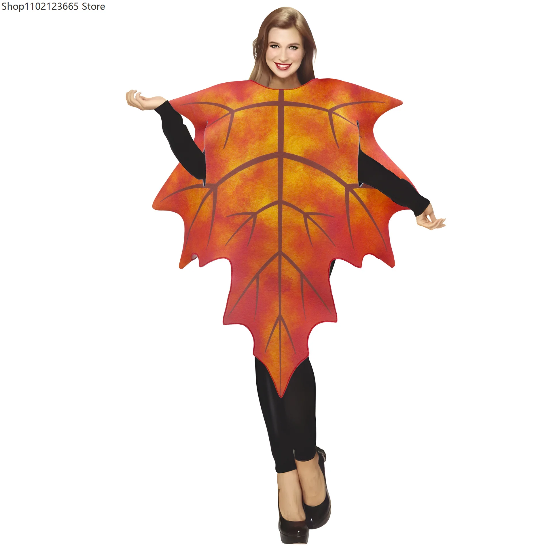 Funny Cosplay Costume Maple Leaf Jumpsuit Women Halloween Carnival Purim Holiday Disguise Performance Outfit Clothes 2026