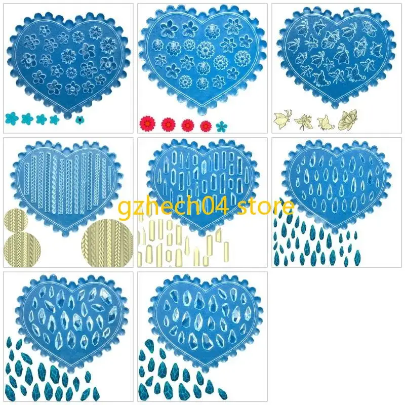 

D55D Silicone Art Moulds Silicone 3D Template Designing Tool Flower Theme