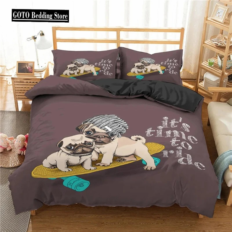 

Dropshipping Duvetcover Pillowcase 2-3pcs Bedclothes AU Queen Bedding Cover Set Cartoon Animal Double Single Bedset