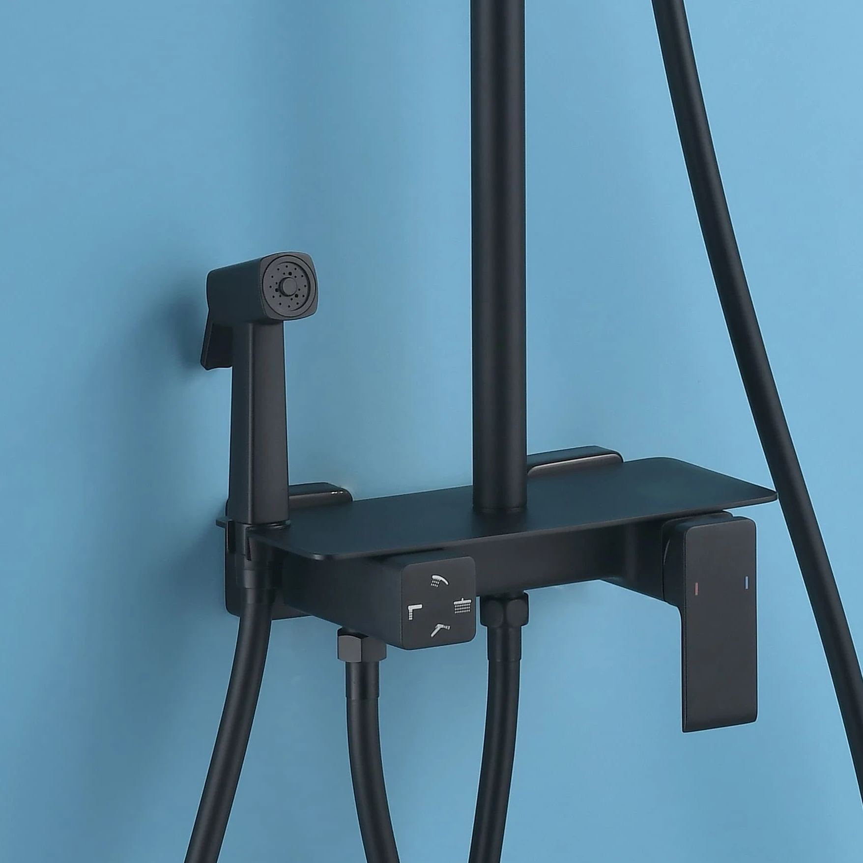 

Modern Design Complete Wall Mounted Brass Rain Shower Head Set Soft Jet Ceramic for Apartment Hotel Villa Bathroom Shower System