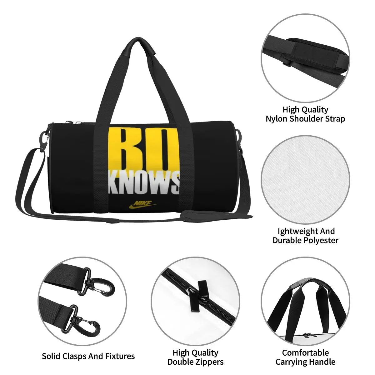 Hot Sale Knows Gold Text Logo Travel bag 3 Days Travel Travel Sightseeing Bag 5