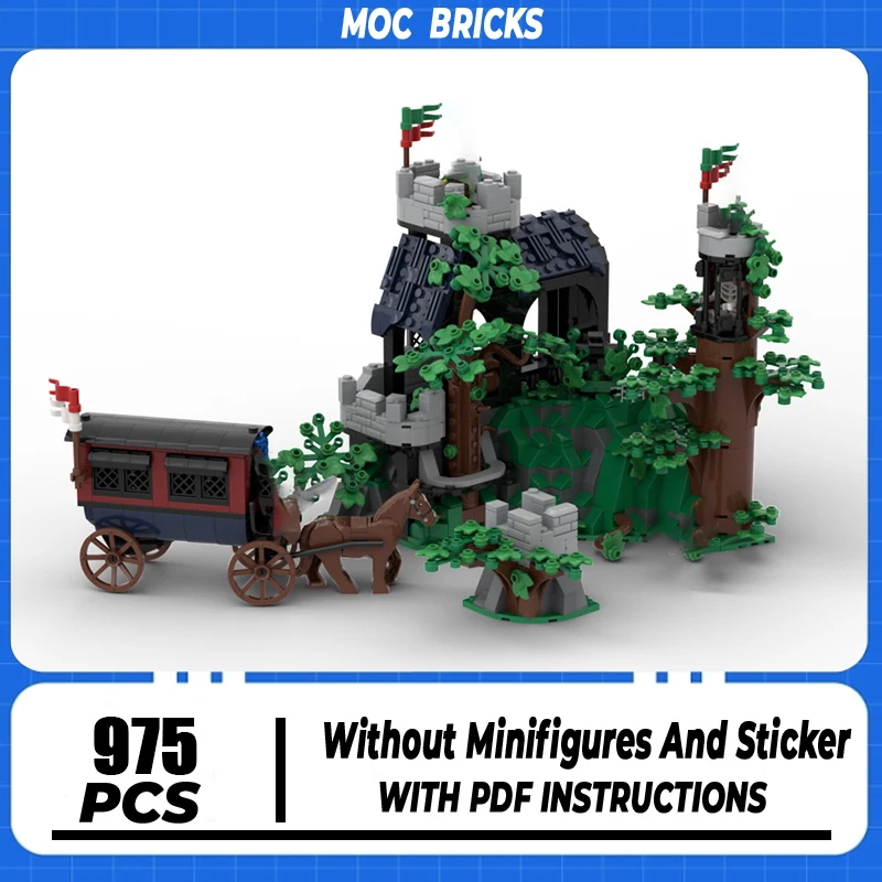 

Средневековая модель замка Moc, строительные блоки, темный лес, модель крепости, технология, кирпич, сделай сам, сборка, строительная игрушка, праздничные подарки