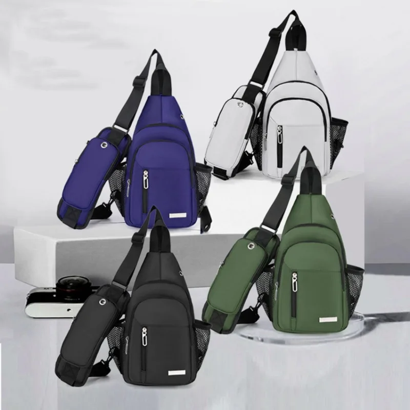 Crossbody Shoulder Bags Men Chest Bag Cloth Casual Shoulder Bag Crossbody Small Backpack With Usb Interface