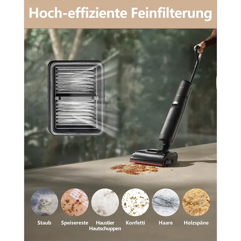 قطع غيار المكنسة الكهربائية KEOL-For DREAME H15 Pro/H12 Pro Flexreach - لفة وفلتر الفرشاة