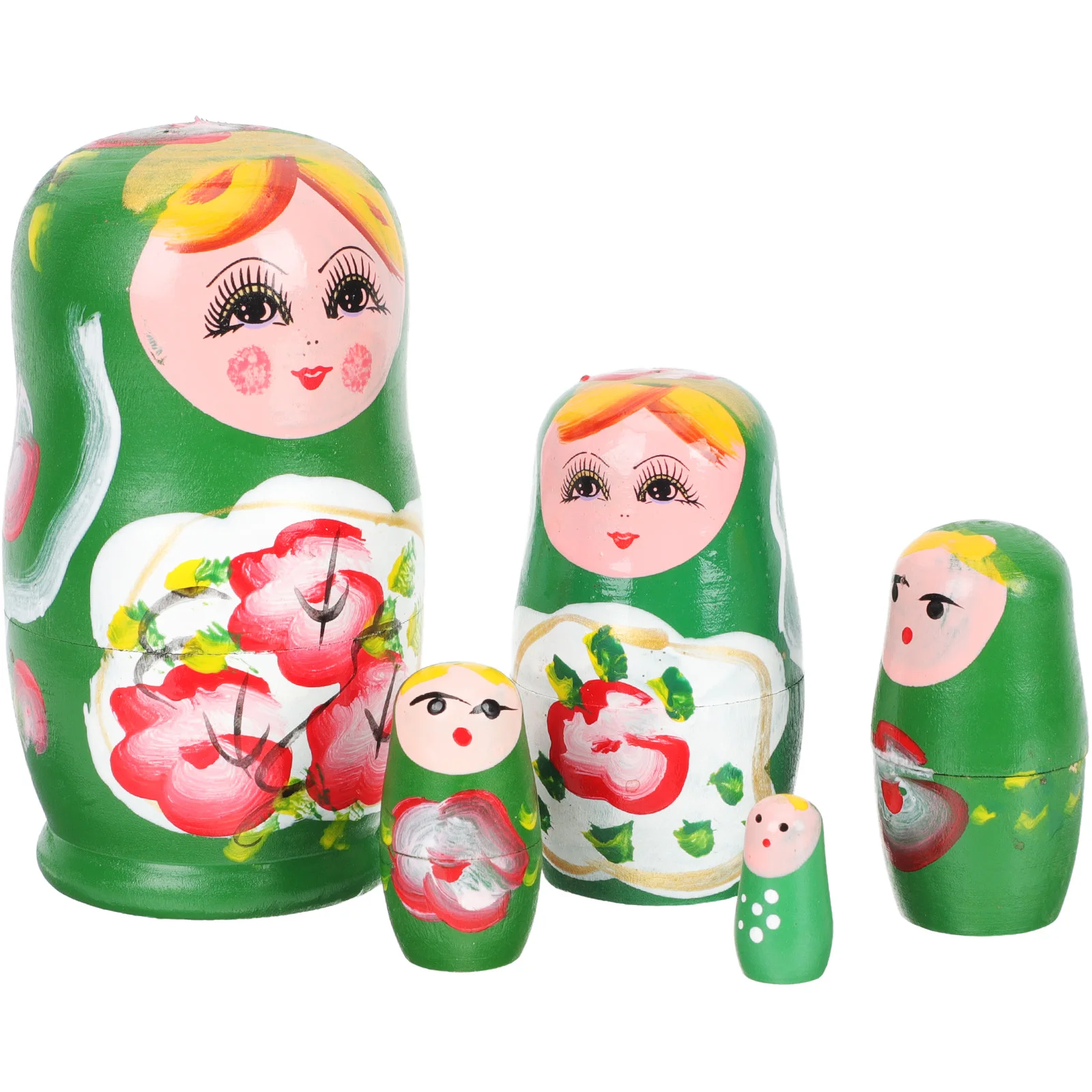 ตุ๊กตาญี่ปุ่นของขวัญจากรัสเซีย Matryoshka ตุ๊กตาไม้เรียงซ้อนของเล่นวางซ้อนกันได้สำหรับตกแต่งรังของเด็กวินเทจ