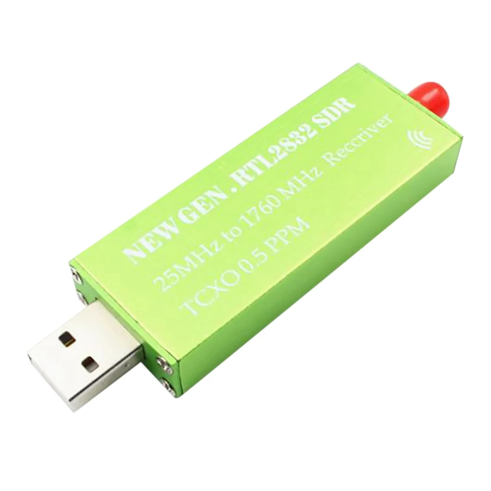 

USB Adapter RTL-SDR RTL2832U + R820T2+ 1Ppm TCXO TV Tuner Stick Receiver-Green