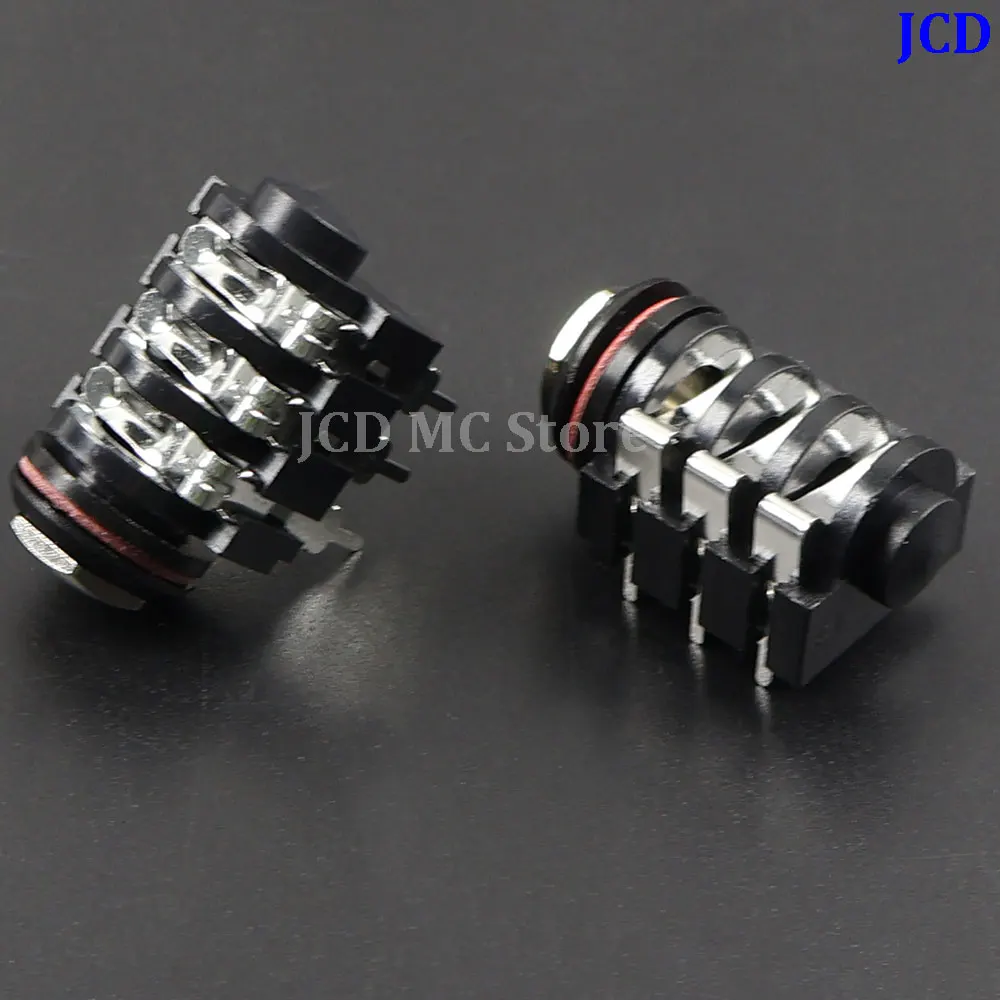 2/6/10PCS 1/4' 6.35 mm Stereo Audio Socket Jack Connector 6.5 mm Female Jack Plug PCB Solder Right Angle Tip Ring Sleeve TRS