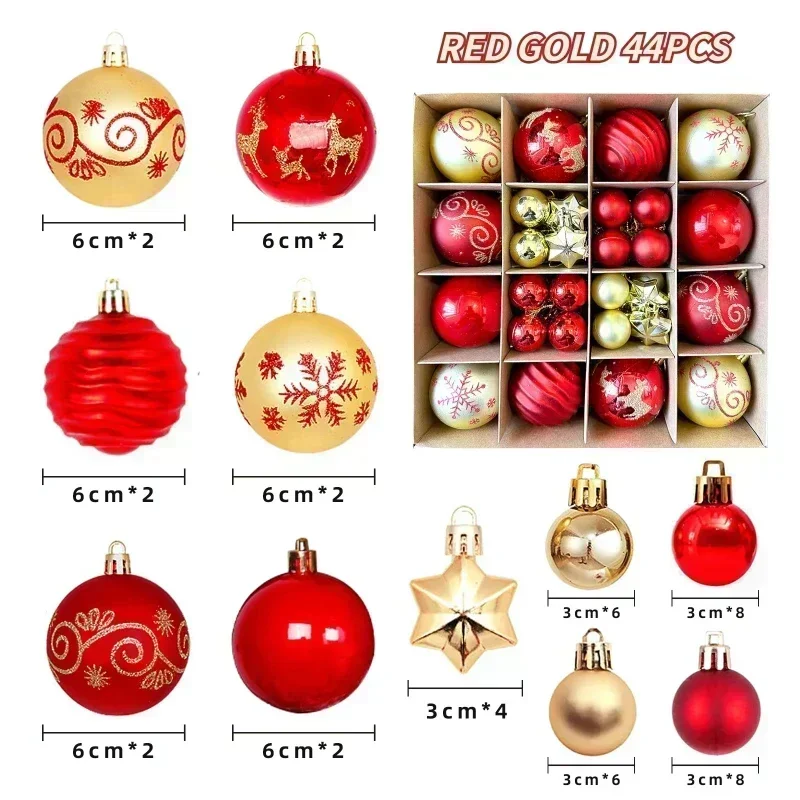 Christmas Tree Balls 6cm 3cm Big Christmas Ball  Multicolor Ball Decorations Christmas Tree Ornaments Set for Home Party