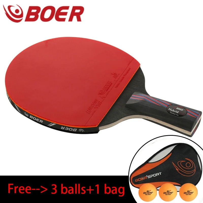 

Original Boer 9.8 Ping Pong Bats Finished Table Tennis Rackets Three Pimples Free Table Tennis Pen-hold Shot Ping Pong Racket