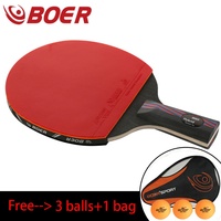 Original Boer 9.8 Ping Pong Bats Finished Table Tennis Rackets Three Pimples Free Table Tennis Pen-hold Shot Ping Pong Racket