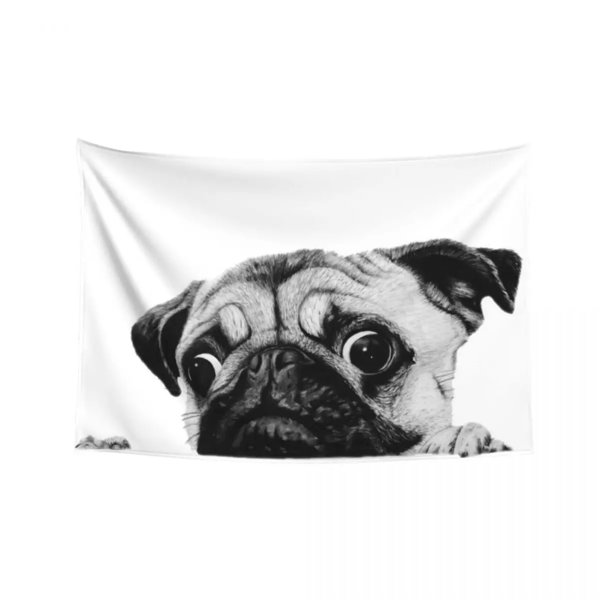 

Cute Curious Pug Tapestry Home Decorating Decorative Wall Wall Mural Tapestry
