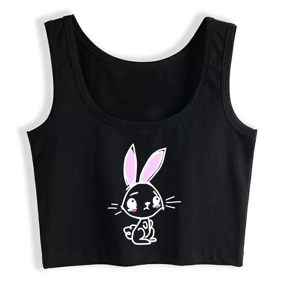 Cute Rabbit Design Sexy Breathable Slim Fit Crop Top Hot Girl Naughty Cute Tank Tops Summer Fashion Camisole