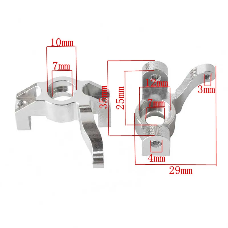 2 pz rc auto alluminio sterzo hub carrier (l/r) K949-001 per 1/10th scala modelli auto telecomando wltoys k949 arrampicata crawler