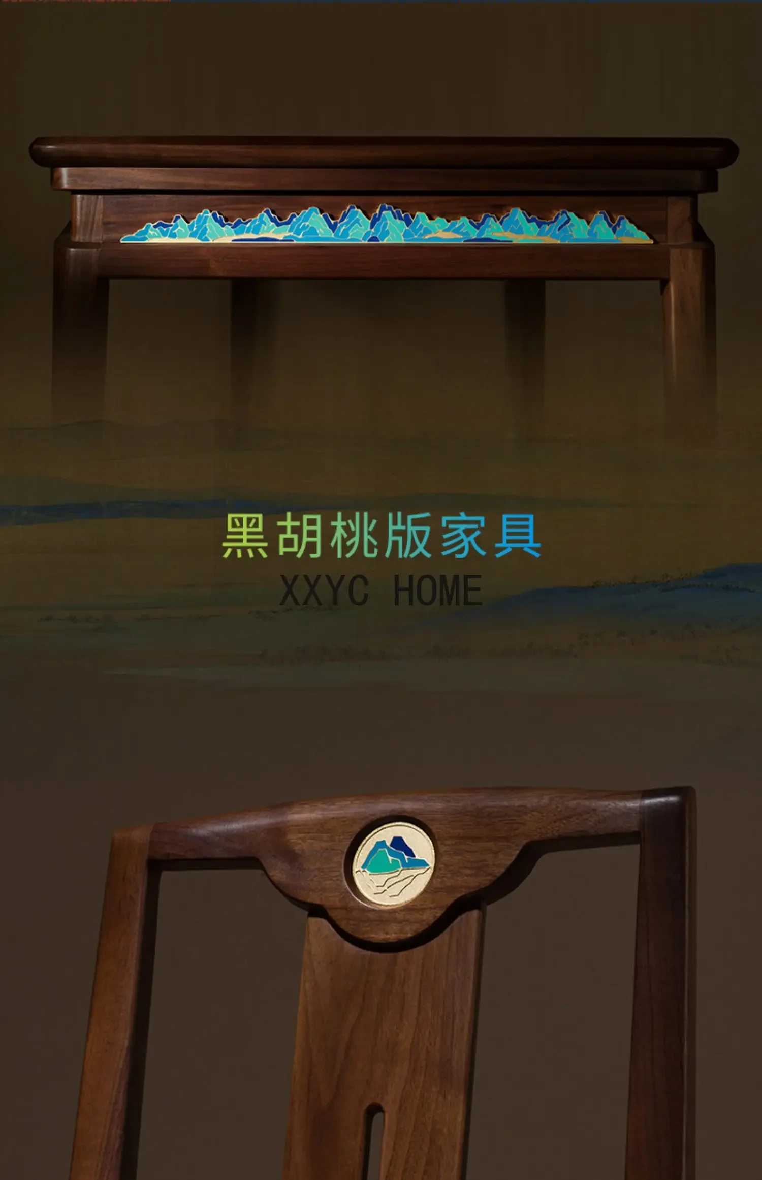 Комод из цельного дерева черного ореха, туалетный стул, туалетное зеркало, новый средний бревенчатый шкаф для хранения мебели, шкафная мебель