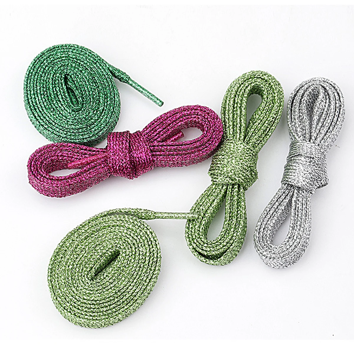 1 Pair Glitter Shiny Metallic Sparkling Shimmery Flat Sneakers Shoelace Shoe Laces Strings,pearly luster flat shoelaces image 5